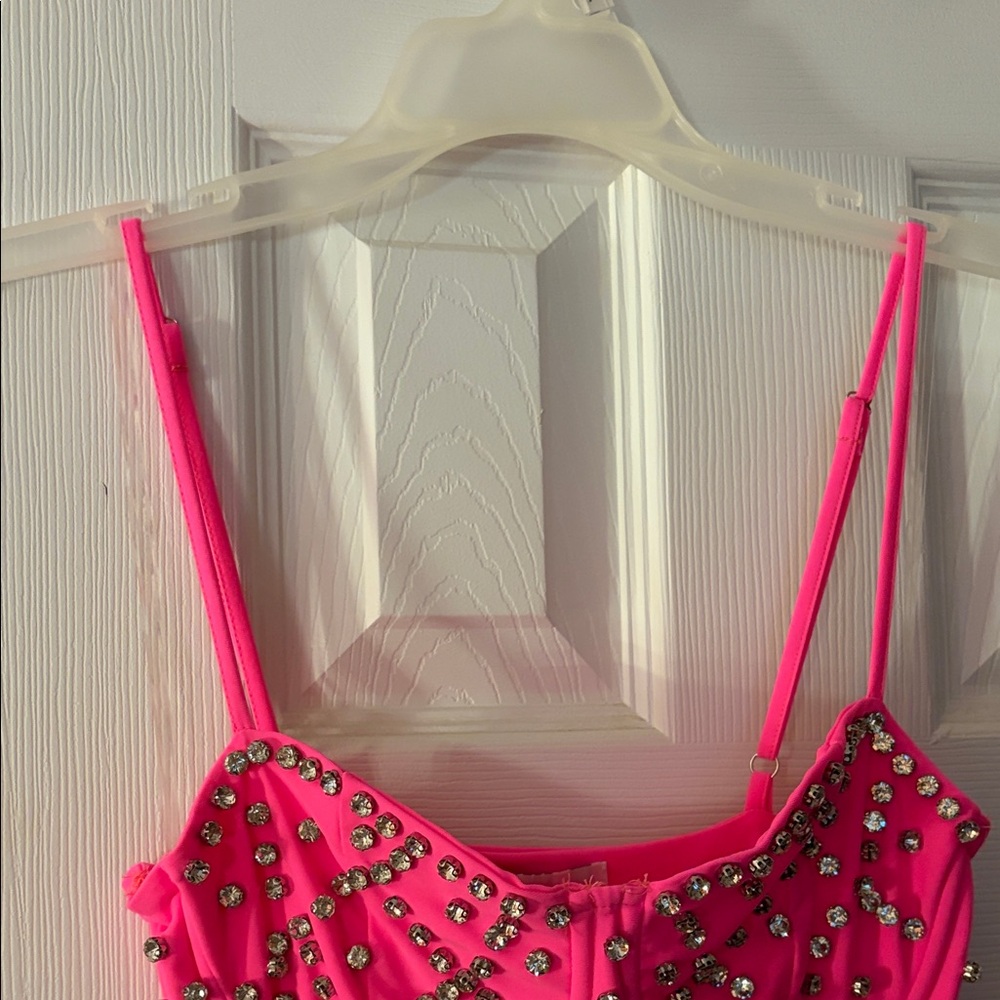 NWT Hot & Delicious Pink Studded Dress - Picture 7 of 7